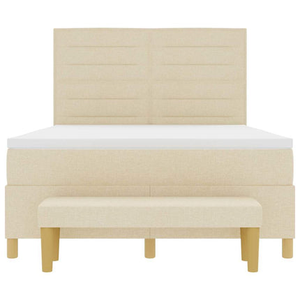 Box spring seng med hovedgærde Creme 200 x 160 cm Stof