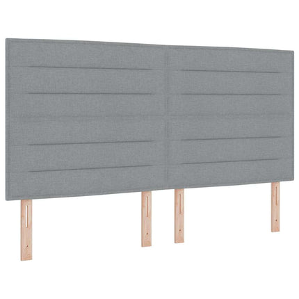 Box spring seng med hovedgærde Lysegrå 200 x 180 cm Stof
