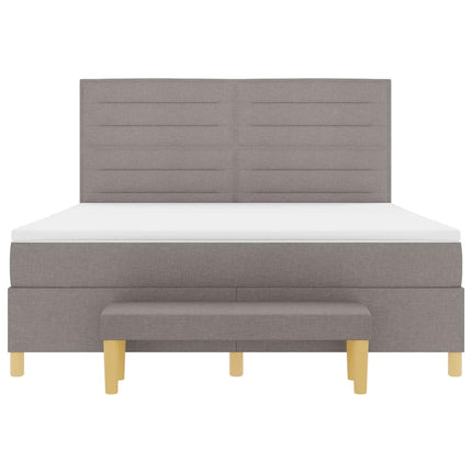 Box spring seng med hovedgærde Gråbrun 180 x 200 cm Stof