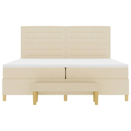 Box spring seng med madras Creme 200 x 200 cm Stof