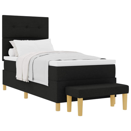 Box spring seng med hovedgærde Sort 200 x 80 cm Stof