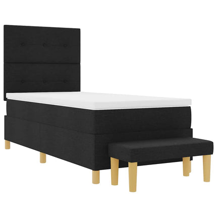 Box spring seng med hovedgærde Sort 200 x 80 cm Stof