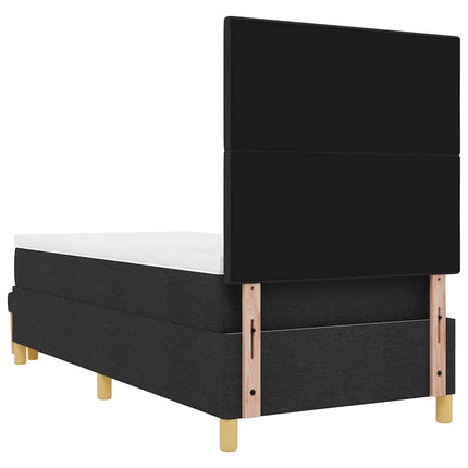 Box spring seng med hovedgærde Sort 200 x 80 cm Stof