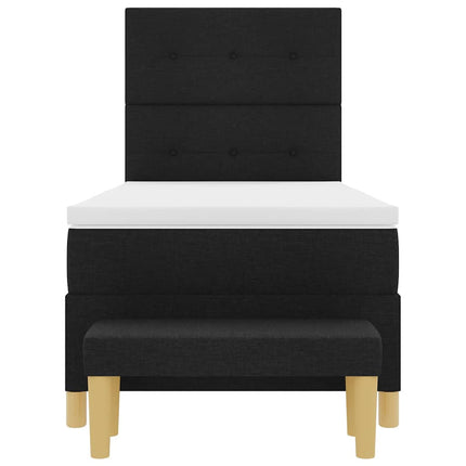 Box spring seng med hovedgærde Sort 200 x 80 cm Stof