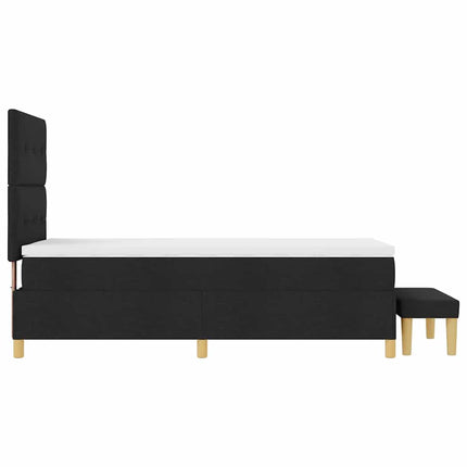 Box spring seng med hovedgærde Sort 200 x 80 cm Stof