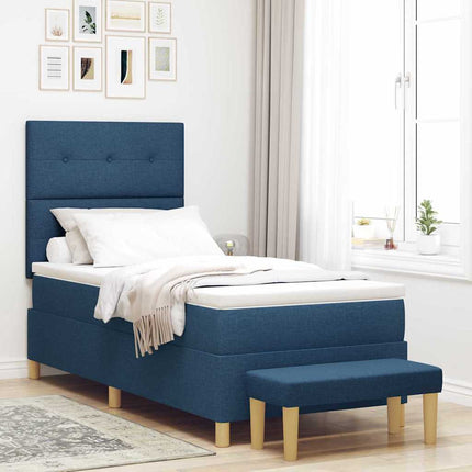Box spring seng med hovedgærde Blå 190 x 90 cm Stof