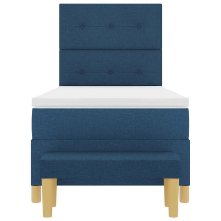 Box spring seng med hovedgærde Blå 190 x 90 cm Stof