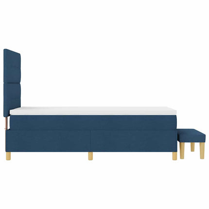 Box spring seng med hovedgærde Blå 190 x 90 cm Stof