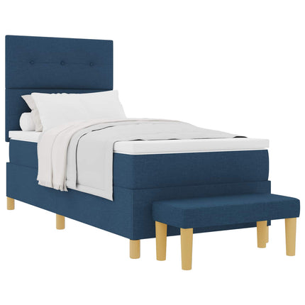 Box spring seng med hovedgærde Blå 200 x 90 cm Stof