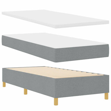 Box spring seng med hovedgærde Lysegrå 200 x 100 cm Stof