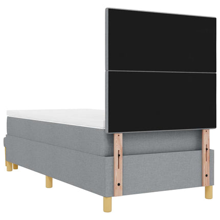 Box spring seng med hovedgærde Lysegrå 200 x 100 cm Stof