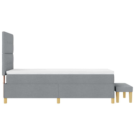 Box spring seng med hovedgærde Lysegrå 200 x 100 cm Stof