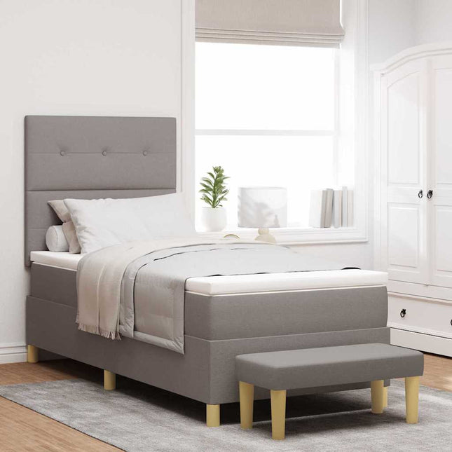 Box spring seng med pude Gråbrun 200 x 100 cm Stof