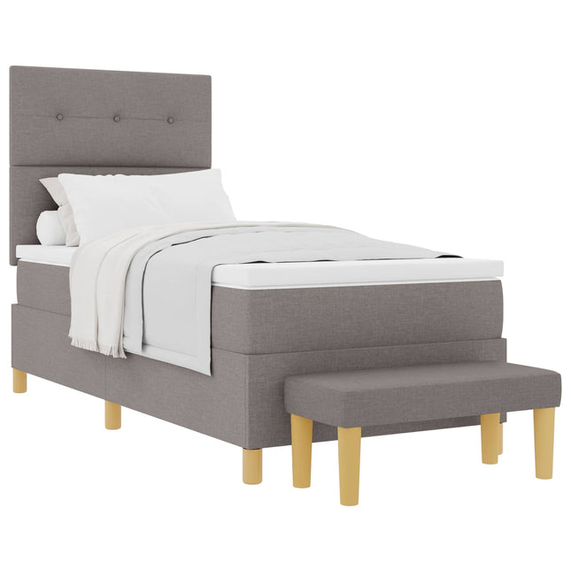 Box spring seng med pude Gråbrun 200 x 100 cm Stof
