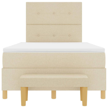 Box spring seng med hovedgærde Creme 190 x 120 cm Stof