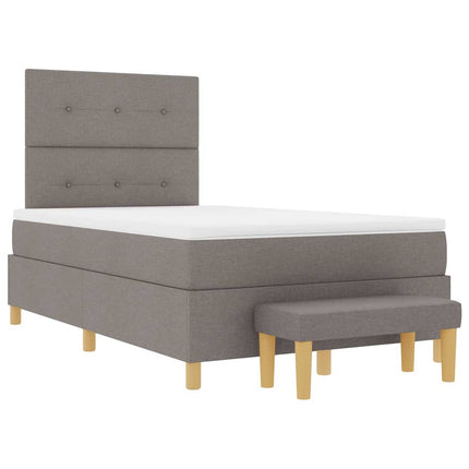 Box spring seng med hovedgærde Gråbrun 120 x 200 cm Stof