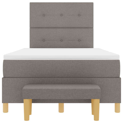 Box spring seng med hovedgærde Gråbrun 120 x 200 cm Stof