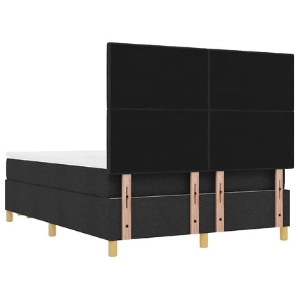 Box spring seng med hovedgærde Sort 190 x 140 cm Stof