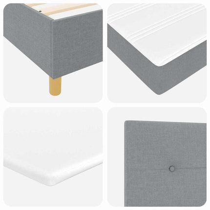Box spring seng med hovedgærde Lysegrå 200 x 160 cm Stof