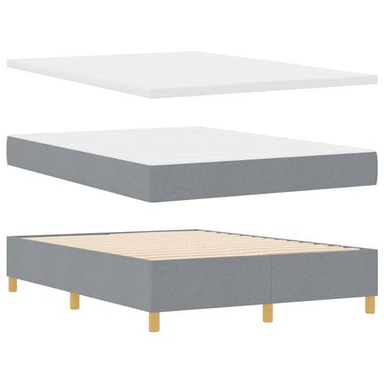 Box spring seng med hovedgærde Lysegrå 200 x 160 cm Stof