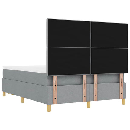 Box spring seng med hovedgærde Lysegrå 200 x 160 cm Stof