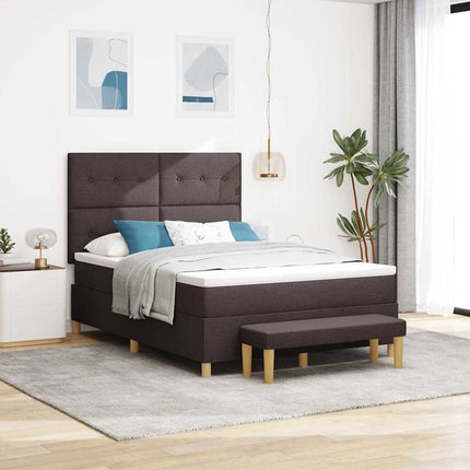 Box spring seng med hovedgærde Mørk Brun 200 x 160 cm Stof