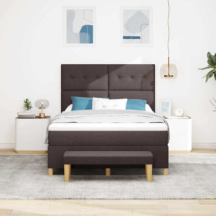 Box spring seng med hovedgærde Mørk Brun 200 x 160 cm Stof