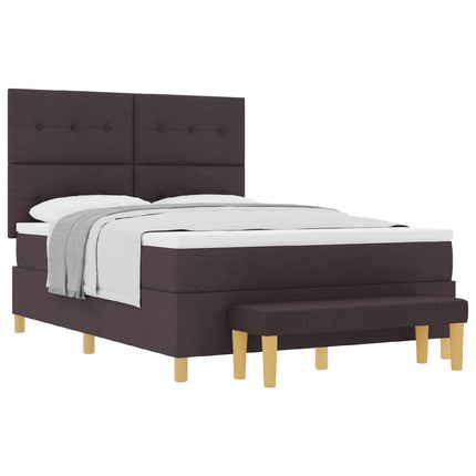 Box spring seng med hovedgærde Mørk Brun 200 x 160 cm Stof