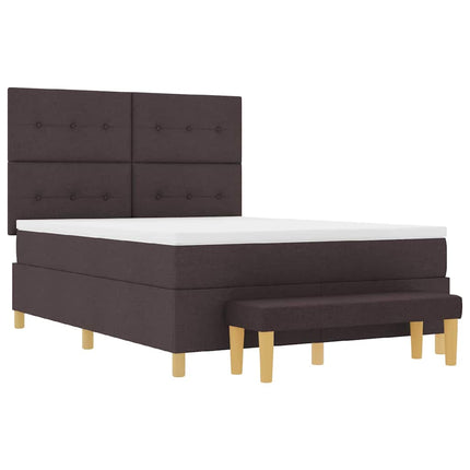 Box spring seng med hovedgærde Mørk Brun 200 x 160 cm Stof