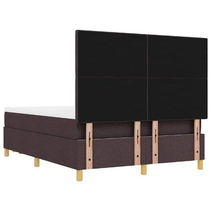 Box spring seng med hovedgærde Mørk Brun 200 x 160 cm Stof