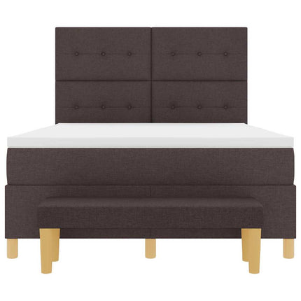 Box spring seng med hovedgærde Mørk Brun 200 x 160 cm Stof