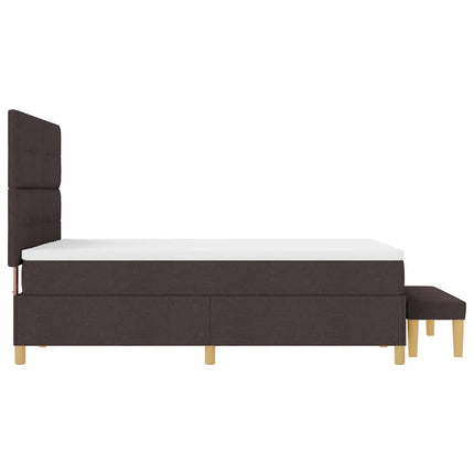 Box spring seng med hovedgærde Mørk Brun 200 x 160 cm Stof