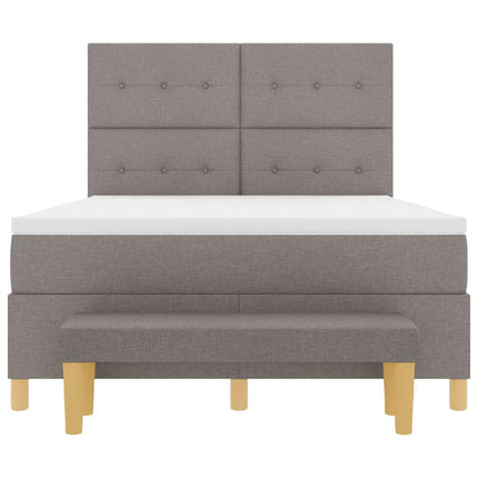 Box spring seng med hovedgærde Gråbrun 200 x 160 cm Stof