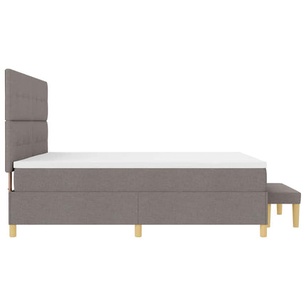 Box spring seng med hovedgærde Gråbrun 200 x 200 cm Stof