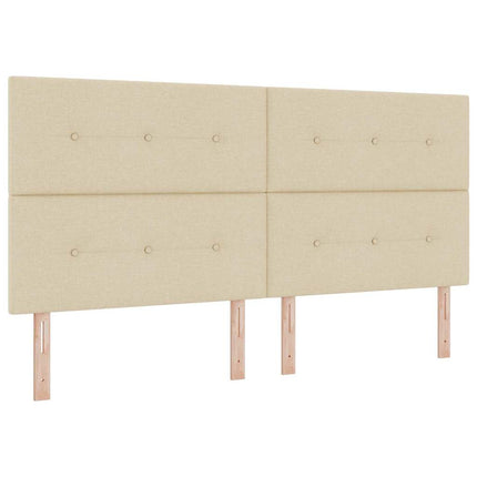 Box spring seng med hovedgærde Creme 200 x 200 cm Stof
