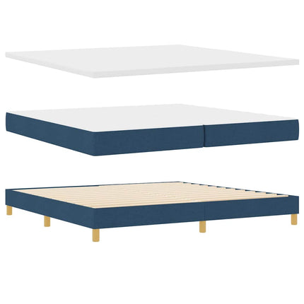 Box spring seng med hovedgærde Blå 200 x 200 cm Stof