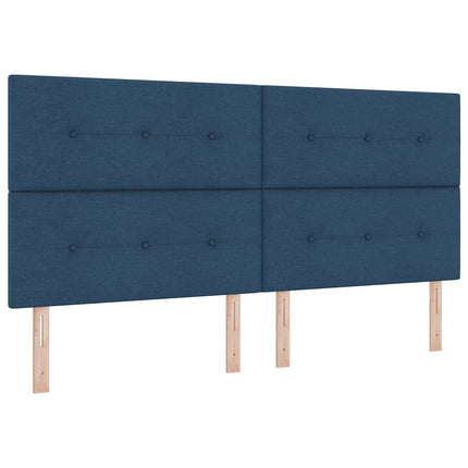 Box spring seng med hovedgærde Blå 200 x 200 cm Stof