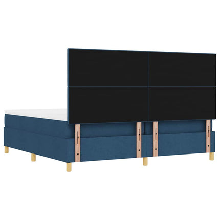 Box spring seng med hovedgærde Blå 200 x 200 cm Stof
