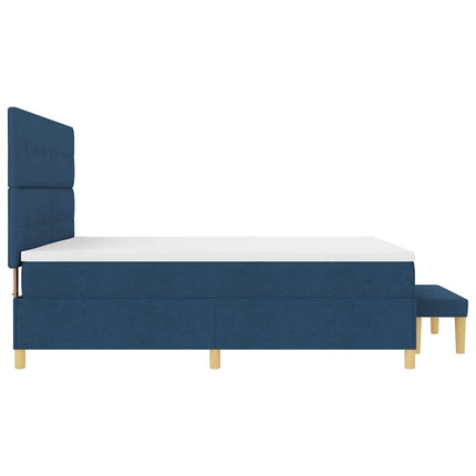 Box spring seng med hovedgærde Blå 200 x 200 cm Stof