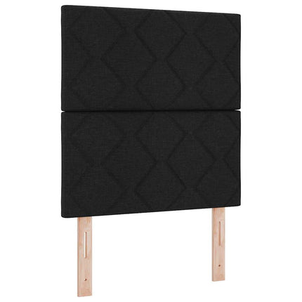 Box spring seng med pude med hovedgærde Sort 200 x 80 cm Stof