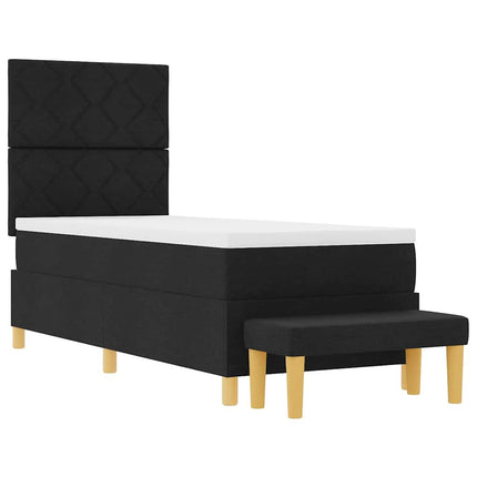 Box spring seng med pude med hovedgærde Sort 200 x 80 cm Stof
