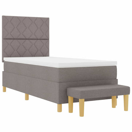 Box spring seng med hovedgærde Gråbrun 90 x 200 cm Stof