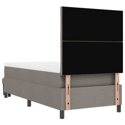 Box spring seng med hovedgærde Gråbrun 90 x 200 cm Stof