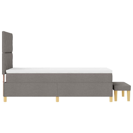 Box spring seng med hovedgærde Gråbrun 90 x 200 cm Stof