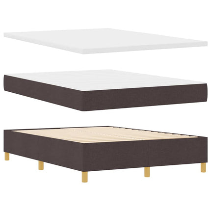 Box spring seng med hovedgærde Mørkebrun 200 x 140 cm Stof