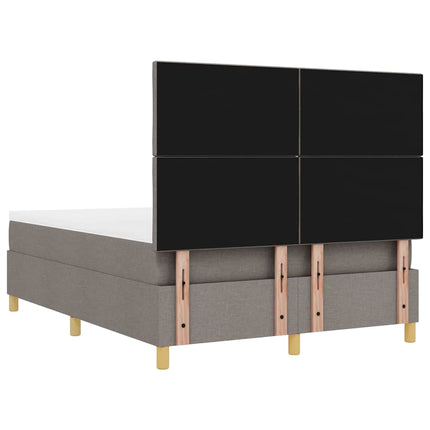 Box spring seng med pude Gråbrun 200 x 140 cm Stof