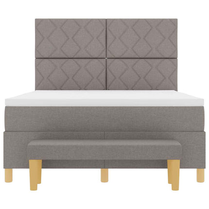 Box spring seng med pude Gråbrun 200 x 140 cm Stof