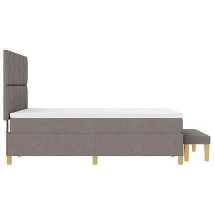 Box spring seng med pude Gråbrun 200 x 140 cm Stof