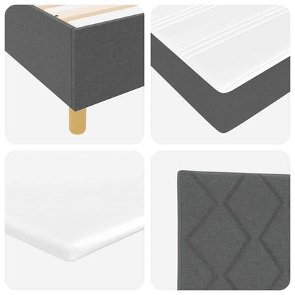 Box spring seng med pude Mørkegrå 200 x 160 cm Stof