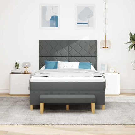 Box spring seng med pude Mørkegrå 200 x 160 cm Stof